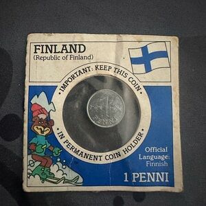 Finland 1 Penni Coin in Holder